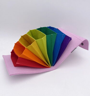 Circular knitting needle bag "rosa Regenbogen"