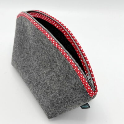 small project bag "Anthrazit mit Rot"