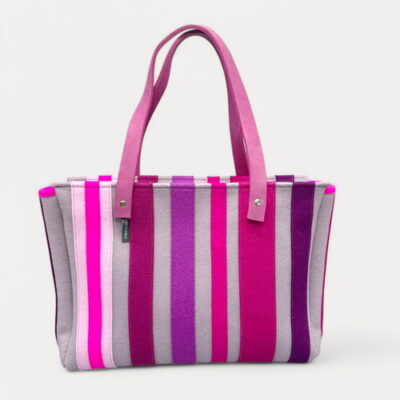 Tote Bag: Mauve mit Pink