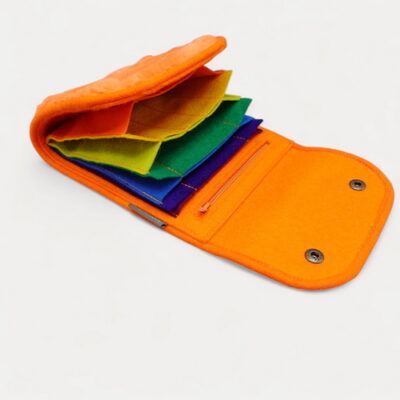 Nadeltasche2Go "flauschiges Orange mit Regenbogen"