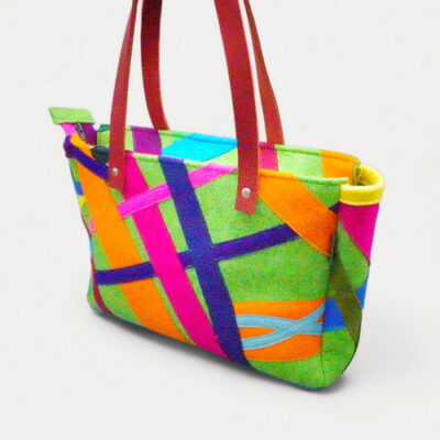 Shopperle (Tote Bag):  Grünes, Buntes Unikat