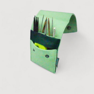 Knitting needle case "lime green dark forest"