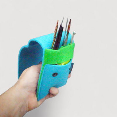 Knitting needle case "Turquoise & Greenbox"