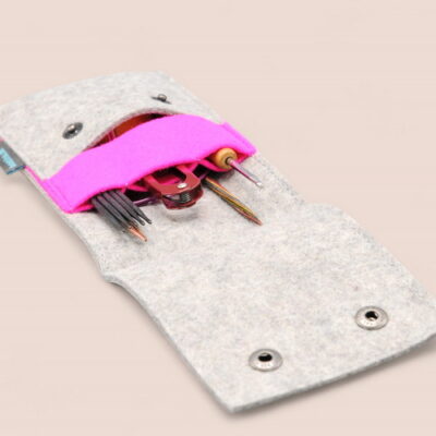 Stricknadel-Etui "Kiesel & shocking Pink"
