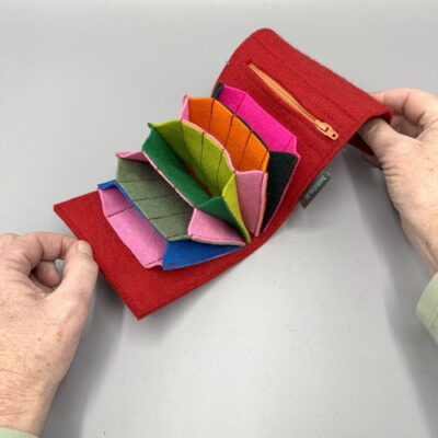 Interchangeable Needlebag for short Tips "Kornblau & Regenbogen" (Kopie) (Kopie)