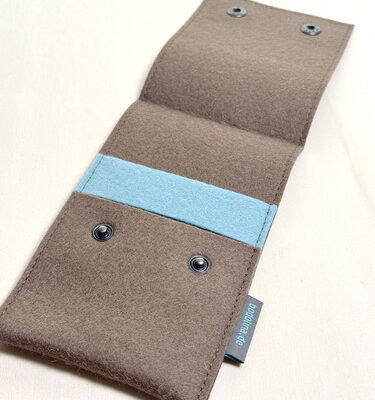 Stricknadel-Etui "Taupe & Türkis"