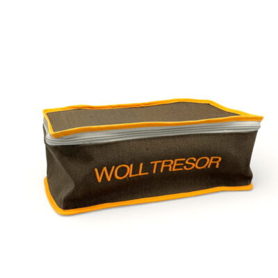 WOLLTRESOR "Orange mit grauen Zipper"