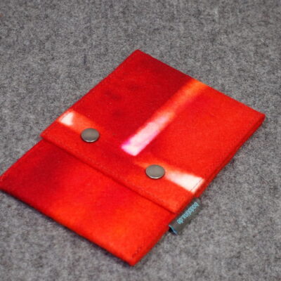 UNIKAT Hand-Dyed Knitting Needle Case RED04 (slightly wider than standard cases)