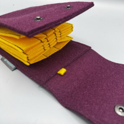 Nadeltasche für 15 cm Nadelspiele “Aubergine mit Küken"